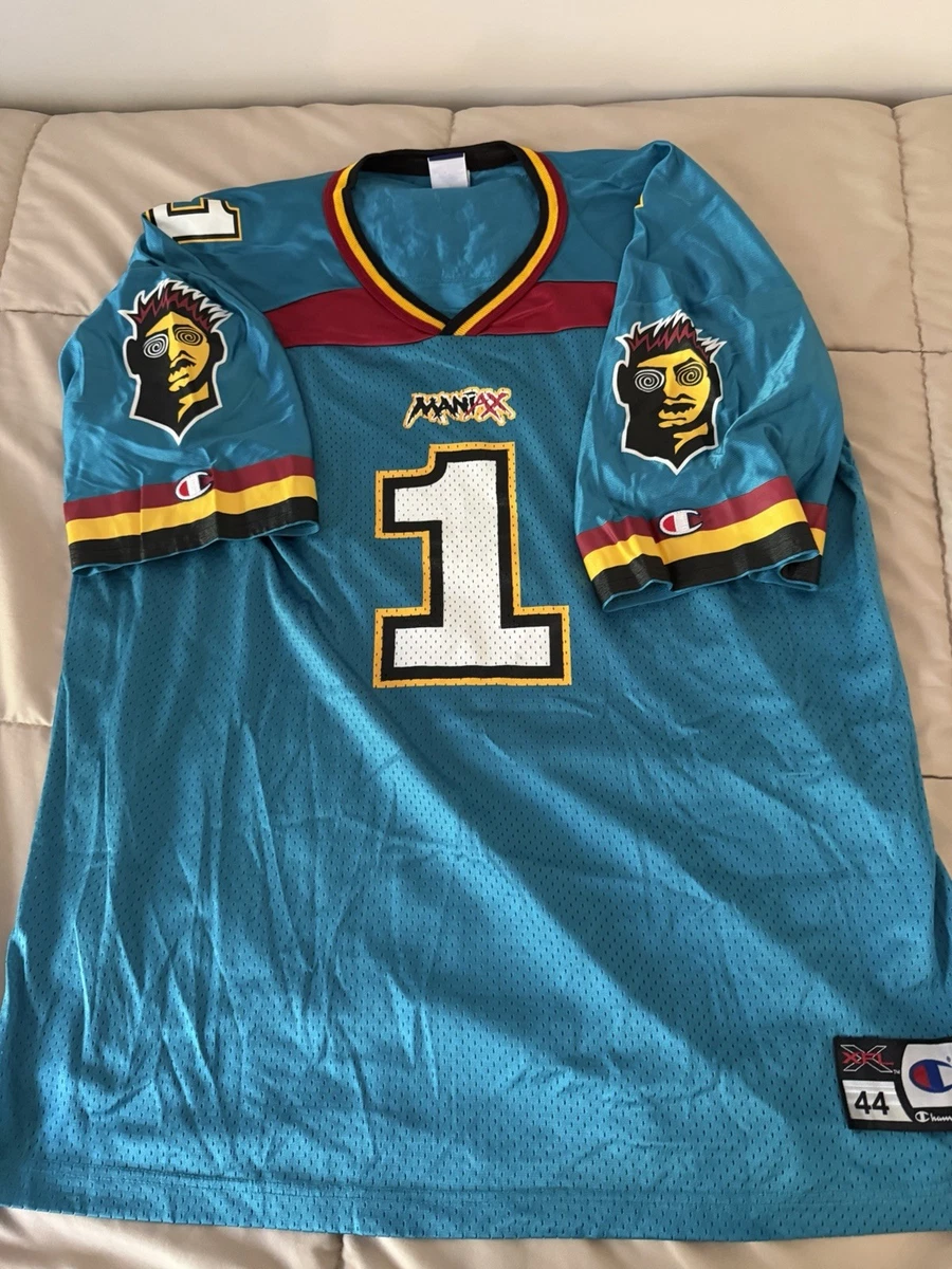 XFL メンフィスMANIAX　1 ユニフォーム 古着 Vintage XFL Memphis Maniax #1 Champion Football Jersey Rare Adult