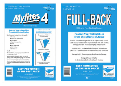 Set 10 E Gerber Mylites 4Mil Mylar Golden Age comic Bags & 10 Full Back Boards