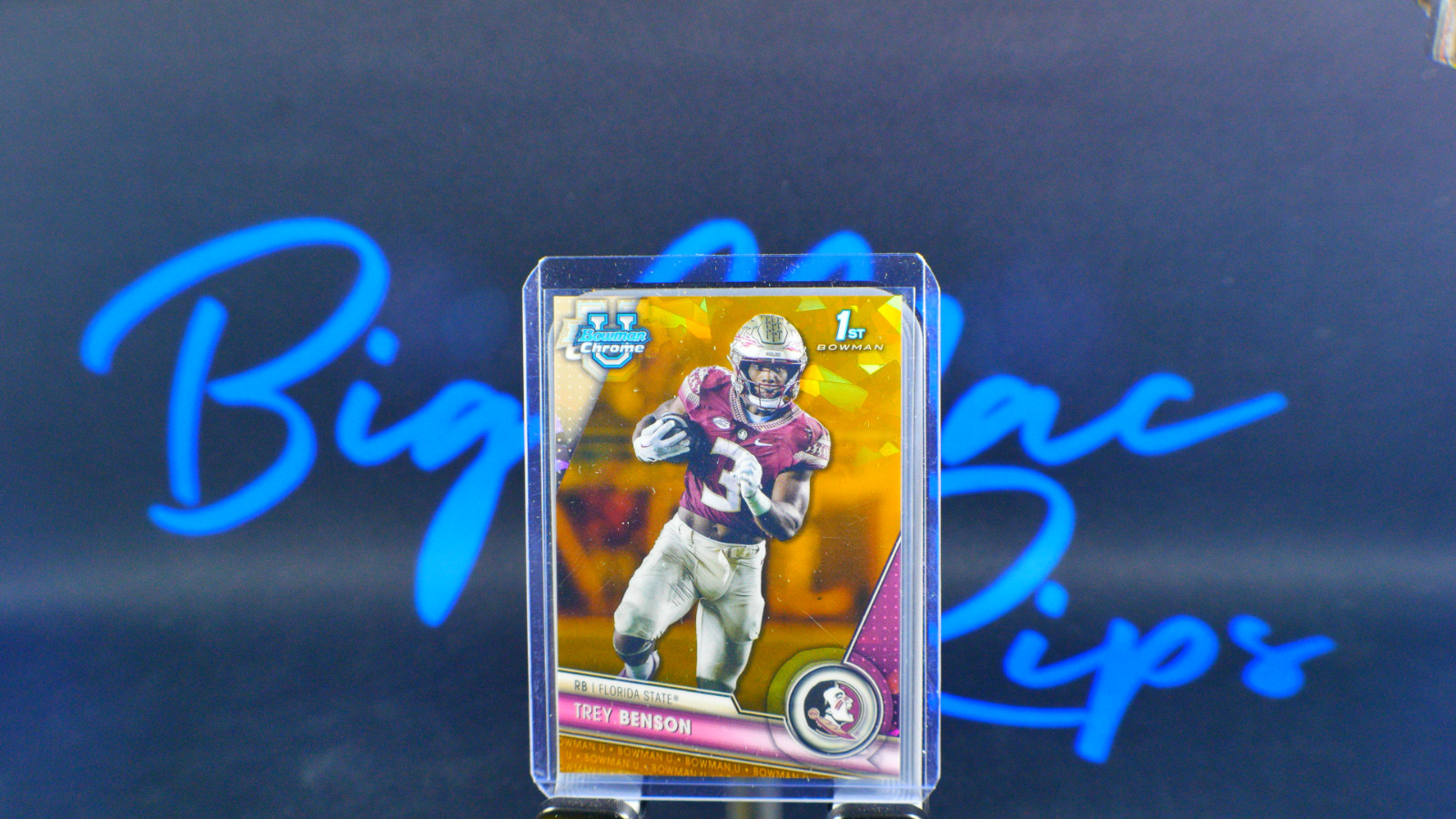 Trey Benson 2023 Bowman Chrome Sapphire University 1st Gold /50