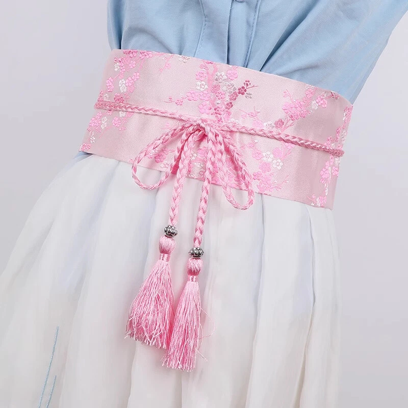 Mujeres Satén Bordado Corsé Cinturón Cintura Versátiles Corbata Cinturón Foto 3 de 4