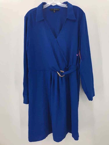 Pre-Owned Fred David Blue Size XL Knee Length Long Sleeve Dress