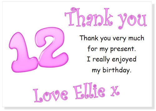 tc 10 Personalised Thank you CARDS, age 10 thanks birthday party girl girls TEN - 第 14/14 張圖片