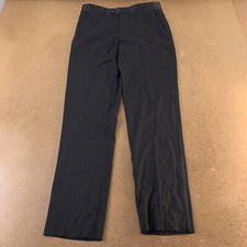 Mens Size 32x32 Raw Hem Black Slim Fit Pockets Flat Front Dress Tux Pants New