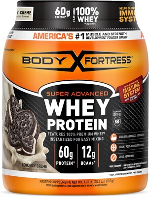 Super Advanced Whey Protein Powder, Cookies N  Creme, 60G Protein & 12G Bcaas pe