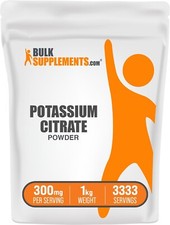 BulkSupplements Potassium Citrate Powder 1kg - 300 mg Per Serving
