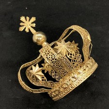 Corona Metallo Bagno Oro 8 Cm Madonna Imperiale Santi statue sacre 