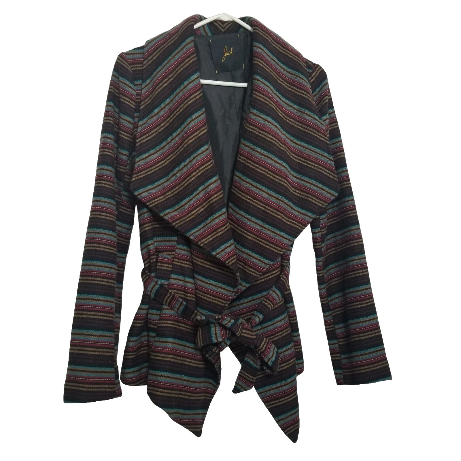 JACK Striped Regular Size Coats, Jackets & Vests for Women