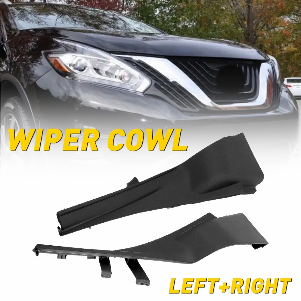 Pair Front Windshield Wiper Cowl Cover For Nissan Murano 2015-2017 - Black Plastic EXD - View #5