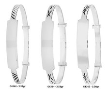 925 Sterling Silver Solid Baby Childrens Plain Expandable Personalised ID Bangle