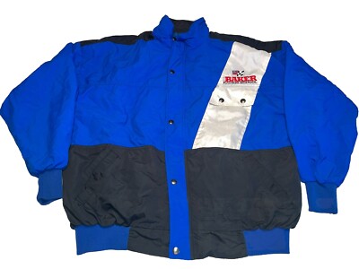 Large Vintage 90s Buck Backer Racing School Double Sided Full Zip Windbreaker