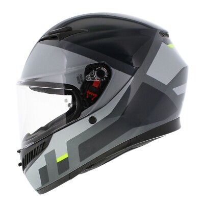 AGV K3 Shade Black Grey Yellow Motorcycle Helmet, ECE2206