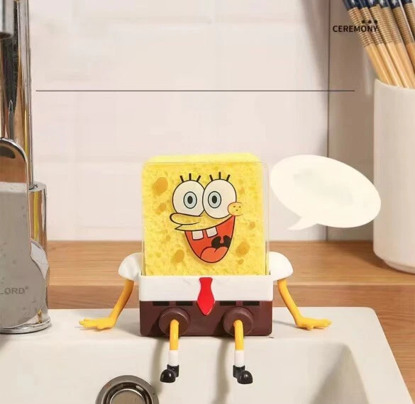 Soporte de esponja para lavavajillas de cocina estante paño de cocina cepillo bob esponja regalo perfecto Foto 3 de 4