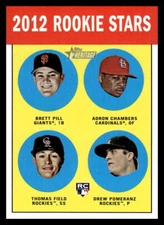 2012 Topps Heritage  Brett Pill- Adron Chambers- Drew Pomeranz Rookie #208