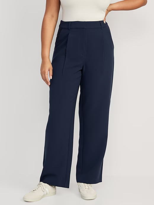 Wide Leg Pants Big And Tall Navy Blue Dress Pants Navy Blue High Waisted  Wide Leg