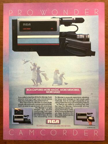 1986 RCA Pro Wonder Camcorder Vintage Print Ad/Poster Video Camera Art Décor   - Picture 1 of 2