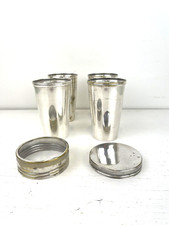 Thermocup By American Thermos Co. New York Set 4 Nesting Cups 1912 Antique Camp