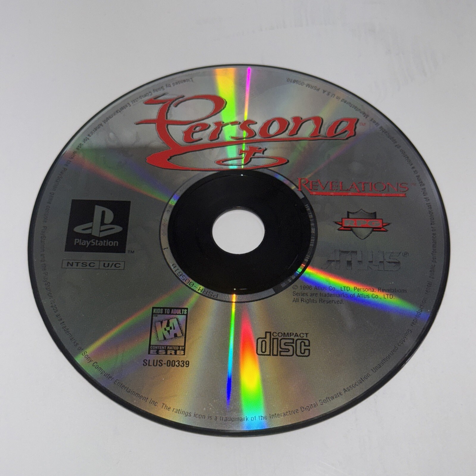Persona 1 - Revelations Series (PlayStation 1 PS1, 1996) PS1 Disc Only Tested