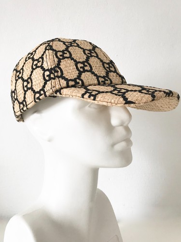 Gucci Lusso Donna Gg Cappello di Paglia Cappello Gg Ricamo M/57cm Nuovo |  eBay