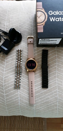 Samsung Galaxy Watch 42mm Rose Gold bluetooth cellular with extras | eBay
