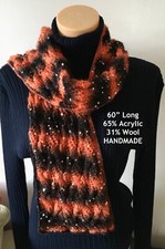 LADIES SCARF HANDMADE WITH KING COLE GALAXY YARN ( WITH 31% WOOL ) 60” LONG