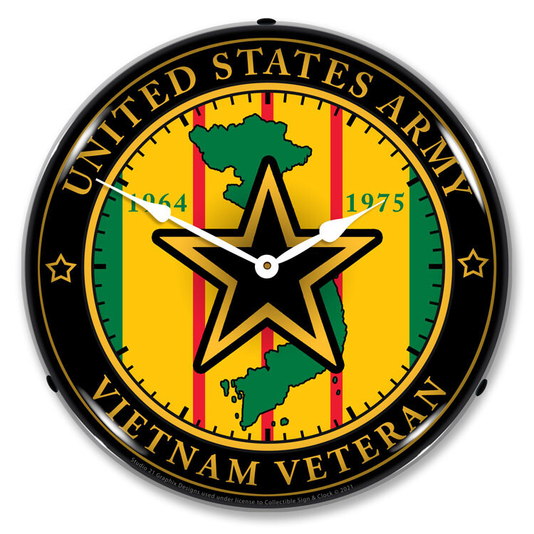 Army Vietnam Veteran, Lighted Backlit LED Wall Clock