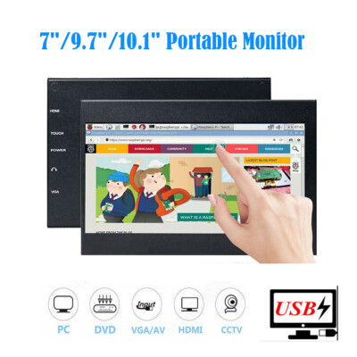Portable Monitor 7''/9.7''/10.1'' Game Touchscreen Display for PC XBOX Raspberry 
