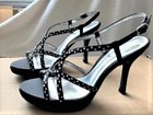 7 M, NEW, Black, Criss-Cross, SPARKLE Rhinestone, Sexy SANDALS, Slingback — photo 2