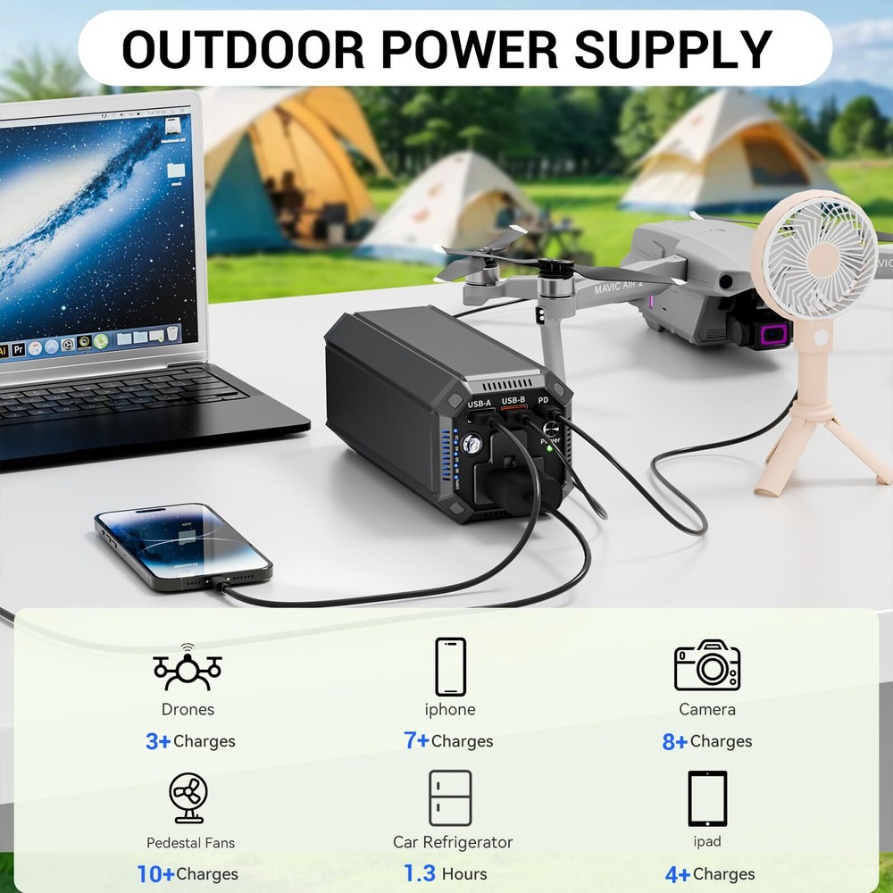 100W AC Power Bank - 98Wh/27000mAh Portable Laptop Charger & External Battery