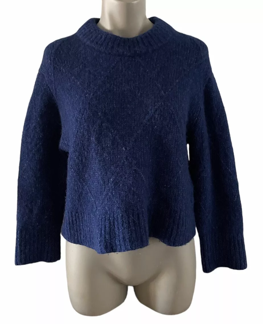 Women s EVERLANE Merino Wool Alpaca Crew Neck Pullover Crop Sweater size Medium
