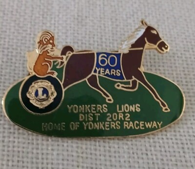 Home of YONKERS RaceWay Badge Lapel Pin 60 Years Lions Club