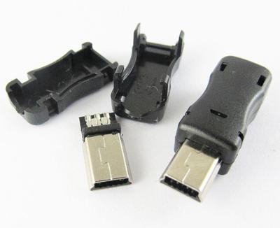 1pcs Mini USB Plug Male Socket Connector 5 Pin Plastic