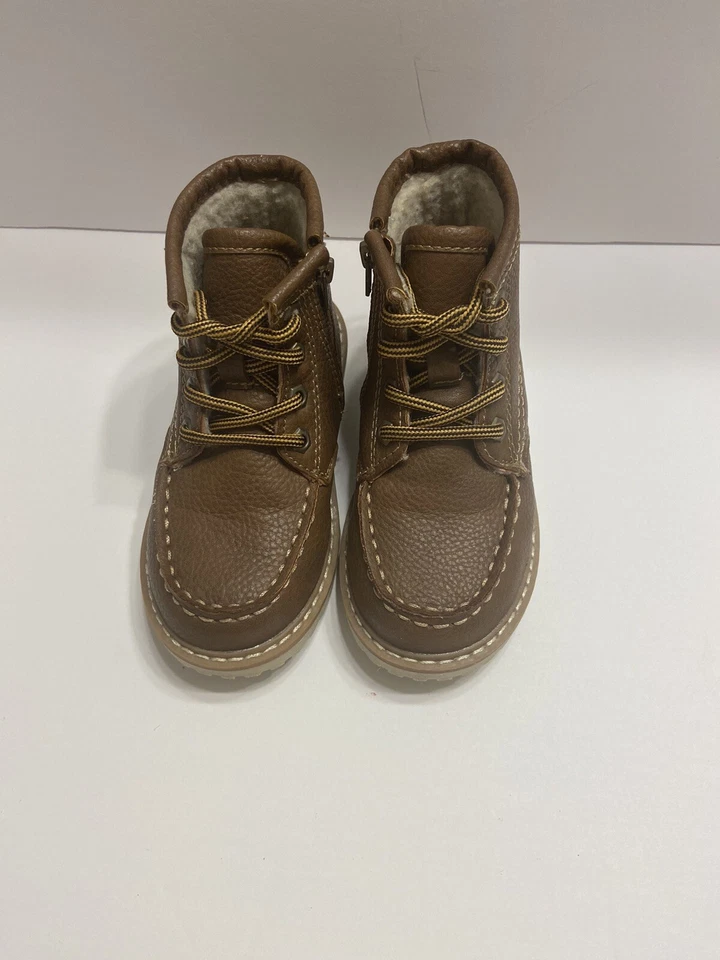 Cherokee Botín Niño Marrón Con Cordones con Cremallera Lateral Niños Talla 8. Excelente estado Foto 3 de 4