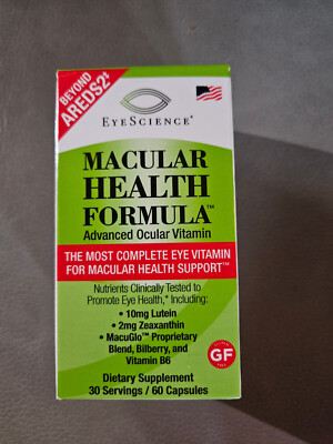 EyeScience Macular Health Formula 60 CT Ocular Vitamin EXP  11/2027