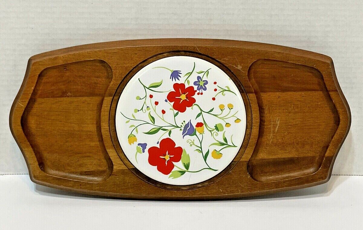 Gail Craft Vintage Cheese Board Serving Tray With Knife Quality Woodenware  Japan