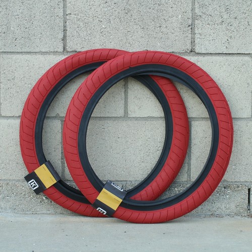 PAIR OF KINK BMX BIKE SEVER TIRES RED w/ BLACK SIDEWALLS 20 x 2.40" PRIMO CULT eBay