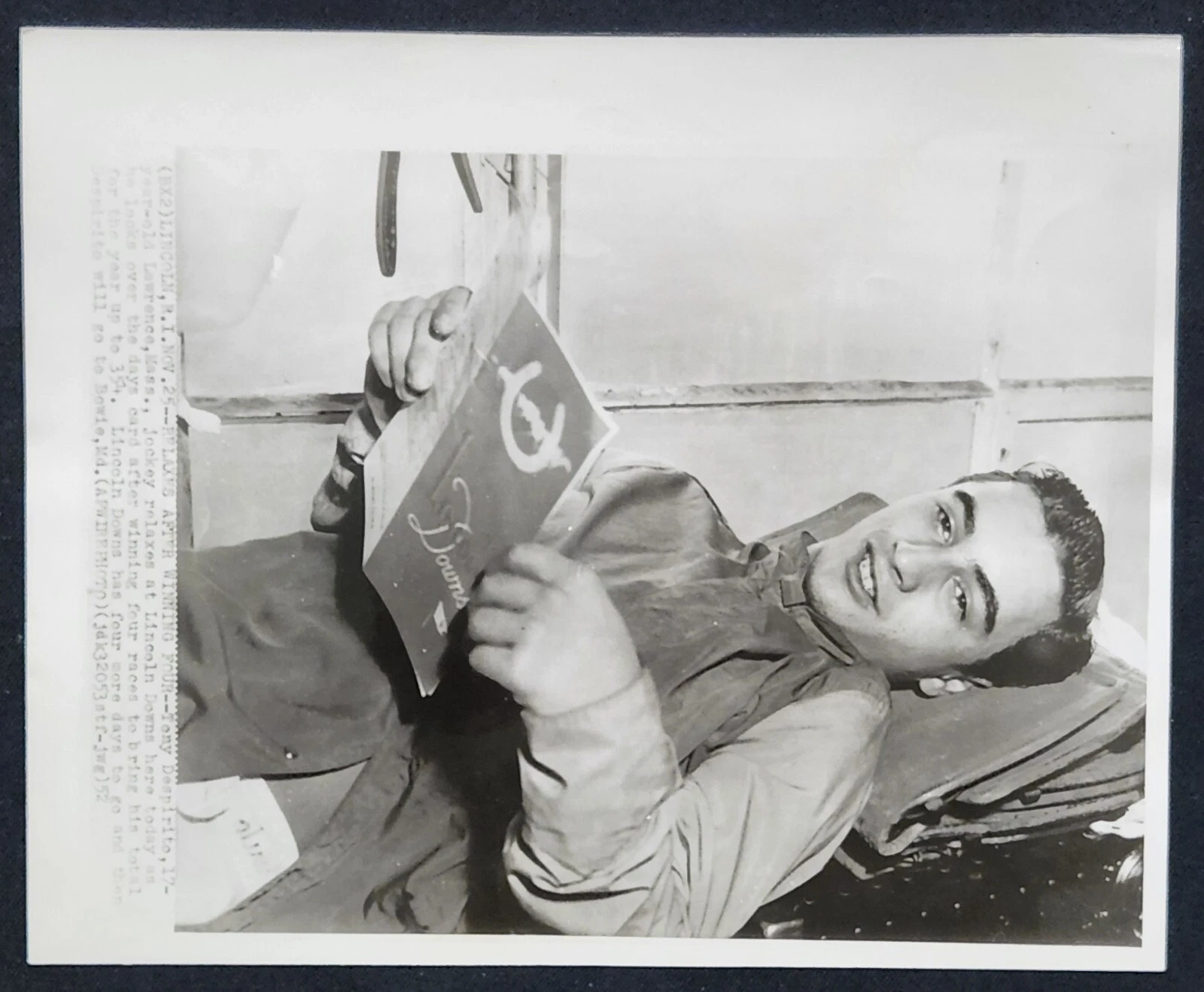 Jockey Tony DeSpirito Hits 354th Season Win Press Photo 1962 Horse Racing - 画像1/1