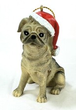 Pug Dog Wearing a Santa Hat Christmas Ornament Kurt Adler