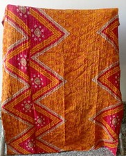 Indian Handmade Bedspread Vintage Kantha Quilt Cotton Blanket Gudari Ralli Throw