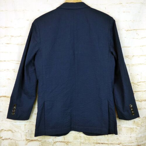Traje a medida J Crew Thompson para hombre azul Seersucker chaqueta ajustada 38 pantalones 30 - Imagen 7 de 19