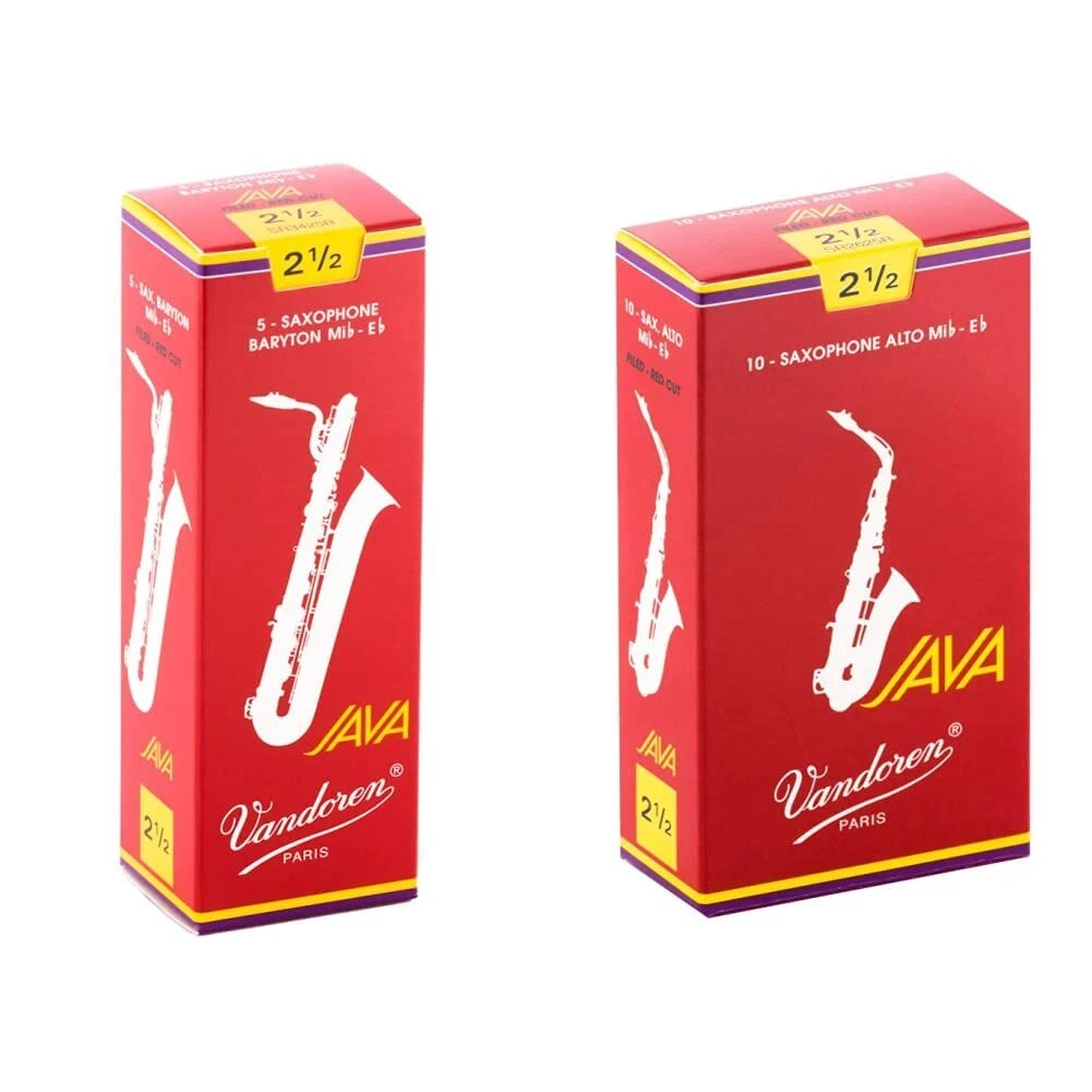 SR3425R Bari Sax JAVA Red Reeds Strength 2.5; Box of 5 & SR2625R Alto Sax  JAV... | eBay
