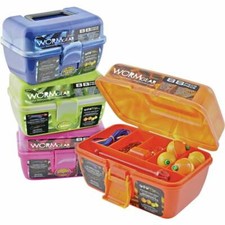 (3)-Worm Gear 7-Compartment Fishing Tackle Box w/ Fishing Tackle Model: WG-TB88