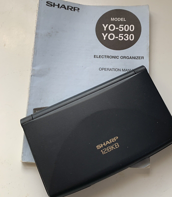 Sharp YO-500 Black Electronic Organizer with 128kb Memory Manual