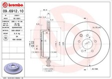 2x BREMBO 09.6912.10 Bremsscheibe passend für NISSAN