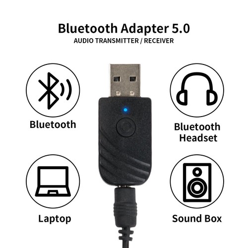 USB Bluetooth 5.0 Audio Transmitter Receiver Adapter For TV PC Car AUX F5K6 UK - Picture 8 of 9