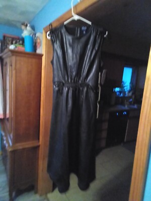 Scoop Women's Faux Leather Midi Dress with Cinched Waist Size S NWT | eBay