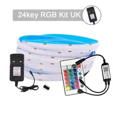 12V RGB COB LED Strip Light Bluetooth-compatible 44key Remote Control Power Kit