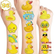 96 PCS Rubber Duck Temporary Tattoos for Kids - Pre-Cut Little Yellow Duck