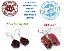 Rhodonite Bloodstone 2 Pcs Earrings Set| Combo Set 2.1|1.6" AU e198