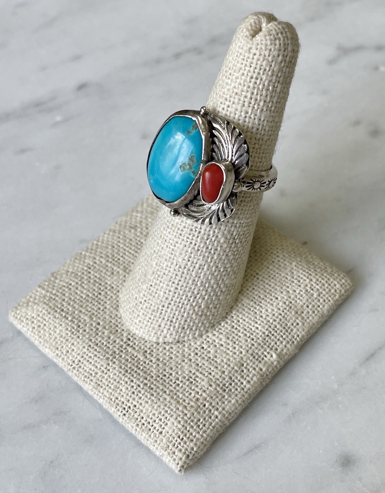 D. Robert Smith Signed SS Ring~ Native American, … - image 1