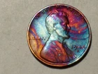 1940-S  @  Rainbow"  Toned old Lincoln Wheat Penny.!! From roll*